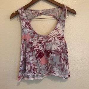 Mudd Pink and White Floral Tank Top